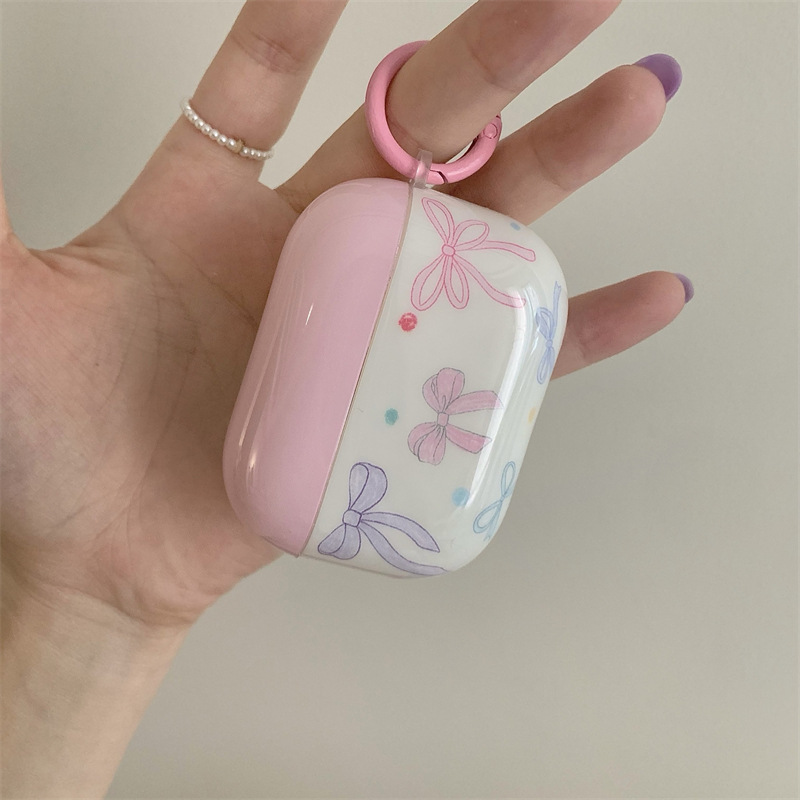 粉色蝴蝶結適用蘋果AirPods保護套AirPodsPro耳機2022新無線少女