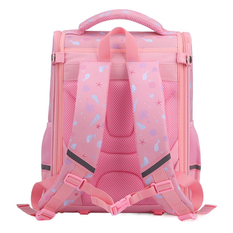 Dibujos Animados lindo estudiante de la escuela primaria mochila Rosa chica 123456 grado protección columna vertebral reducción peso niños espacio