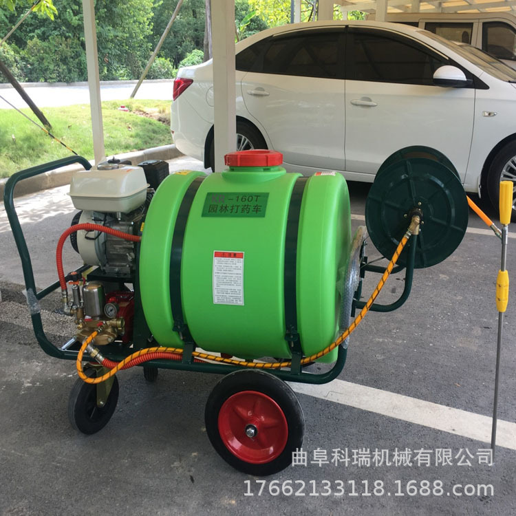 手推式高压清洗机 耗油低适用范围广打药机 畜牧养殖拉管式消毒机