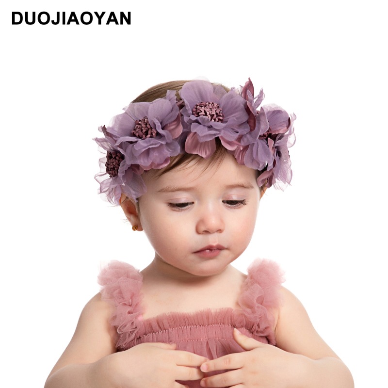 240g Weight Hair Band Hair Accessories Type No Quantity Holiday, Daily Occasion Cloth Material Flower Pattern All Seasons Season Kid'S Gender Cute Style Cute Kid'S Flower Cloth Hair Band 2