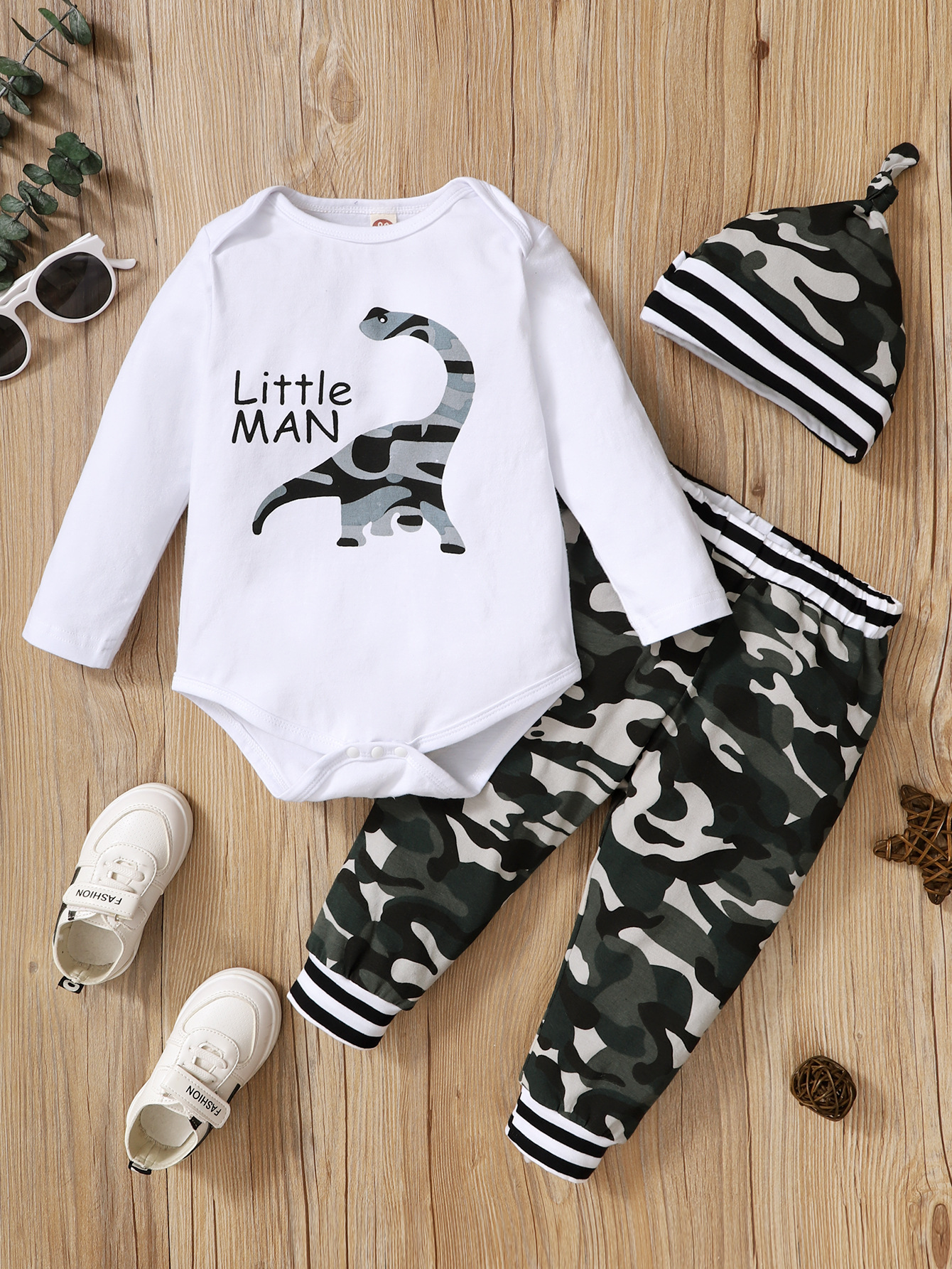 Fashion Dinosaur Camouflage Cotton Printing Pants Sets Baby Clothes display picture 1