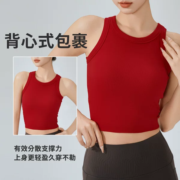 New Style All-In-One Sports Bra for Women, Fitness and Beauty Back Design, Suitable for Running, Aerobics, Shockproof, High-Elastic Yoga Vest