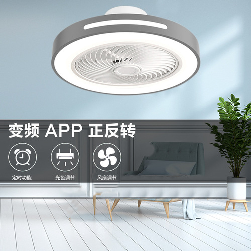 New cross-border ceiling fan lamp, minimalist electric fan pendant light, silent bedroom restaurant light manufacturer, 110V/220V