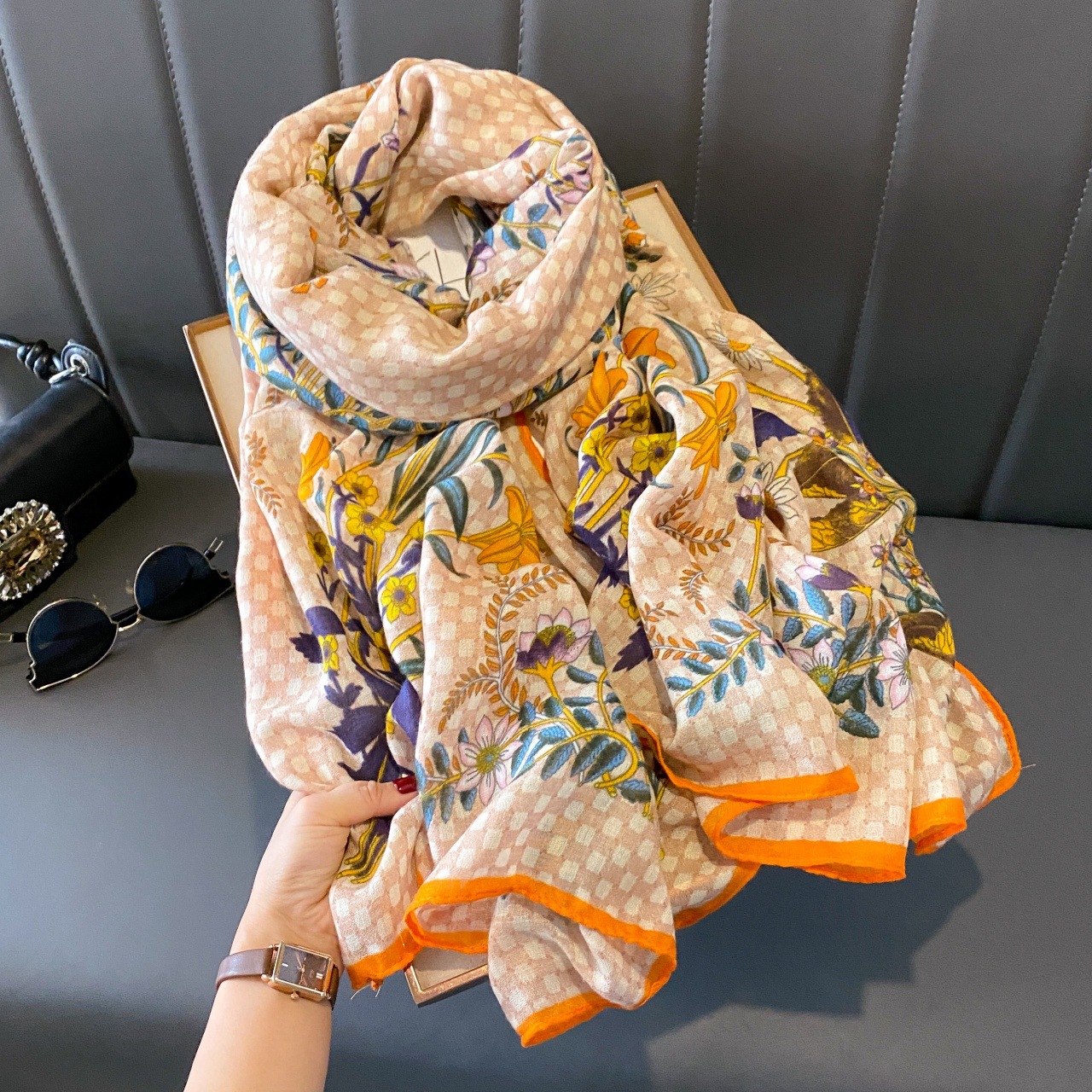 면과 린넨 스카프-4