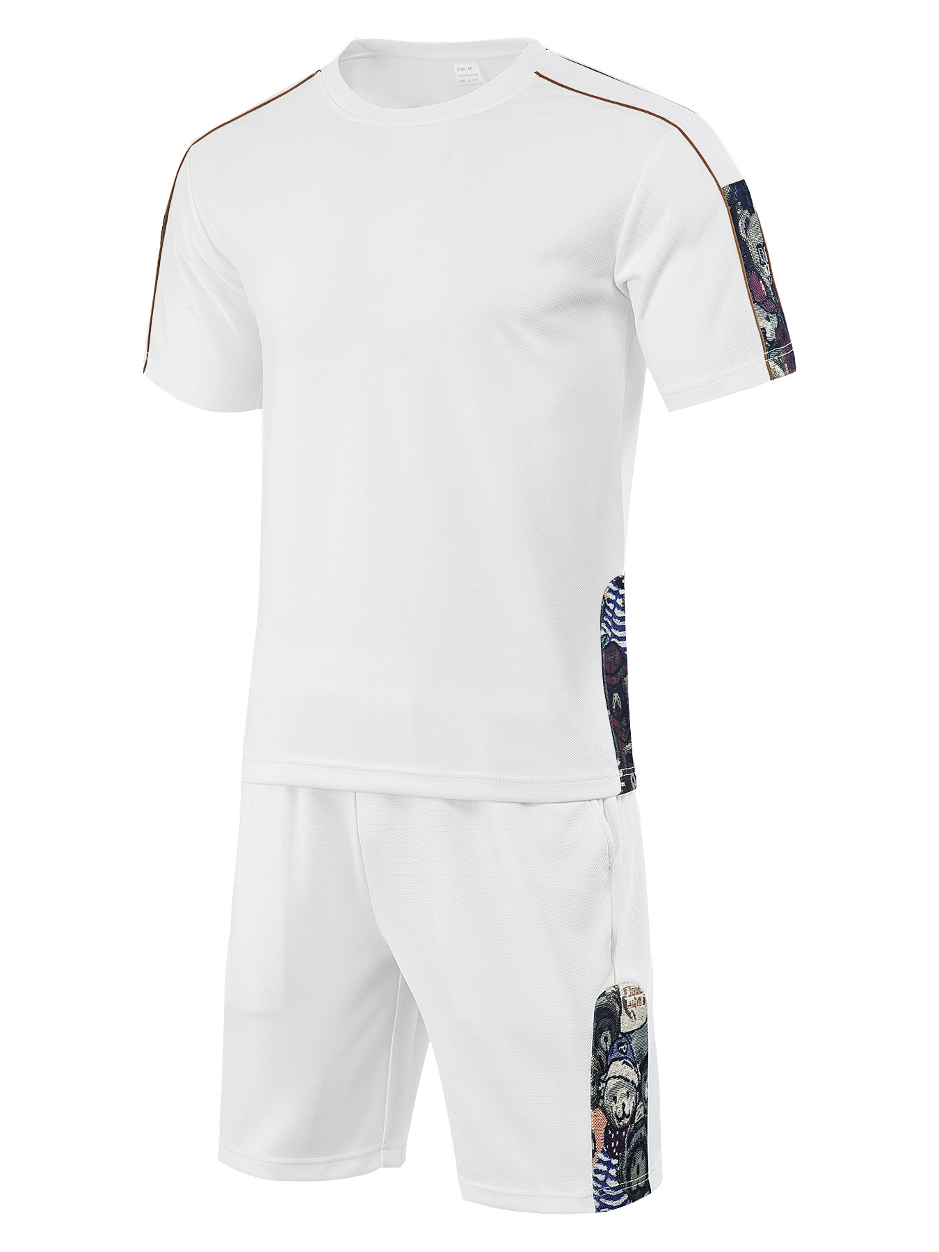 Men's Clothing Men's Trendy Sports Casual Hip Hop Round Neck Short Sleeve Bear Print Loose Fit Breathable Suit High Street Style_viptrois.com