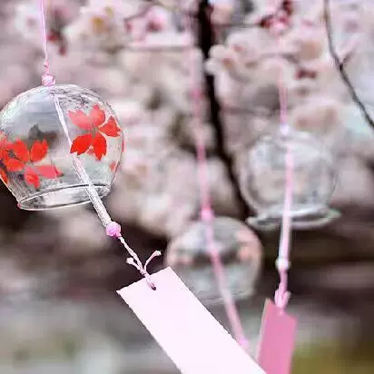 日式可爱风铃批发手工玻璃彩绘挂饰创意礼物七夕送女生朋友礼物