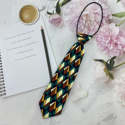 Homemade small tie ins short cartoon floral print retro chiffon cute personality free tie jk female tie factory