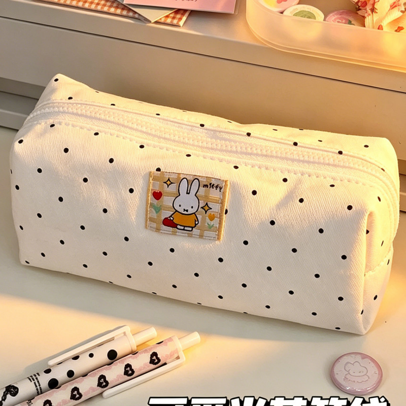 Miffy Polka Dot Qələm Qabı, Böyük Tutumlu Məktəbli Penalı