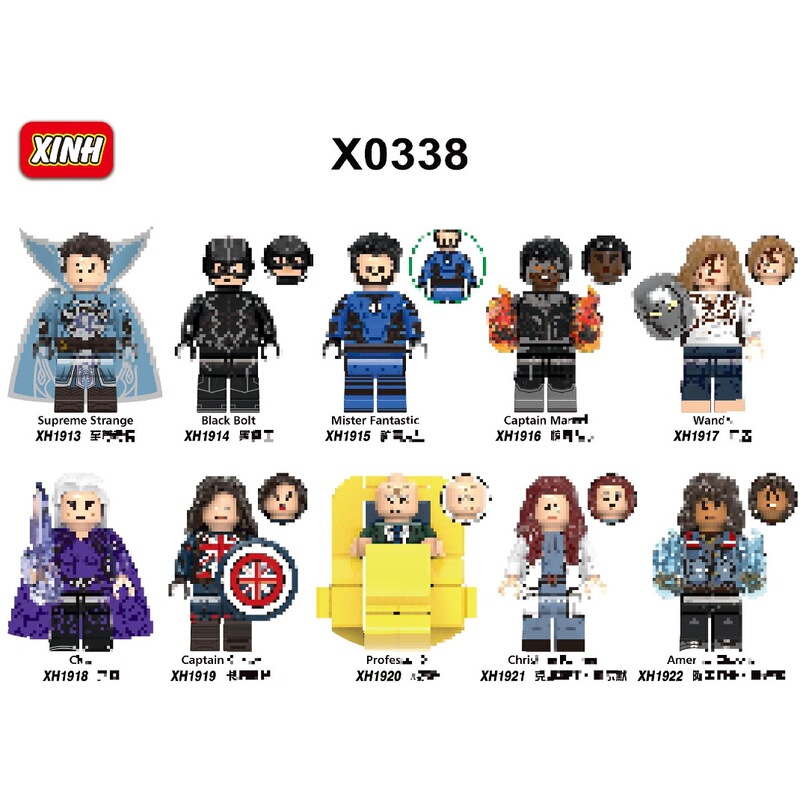 Xinhong X0338 Super English Series X Professor Black Bolt Surprise Mr. Building Blocks Toy XH1913-1922