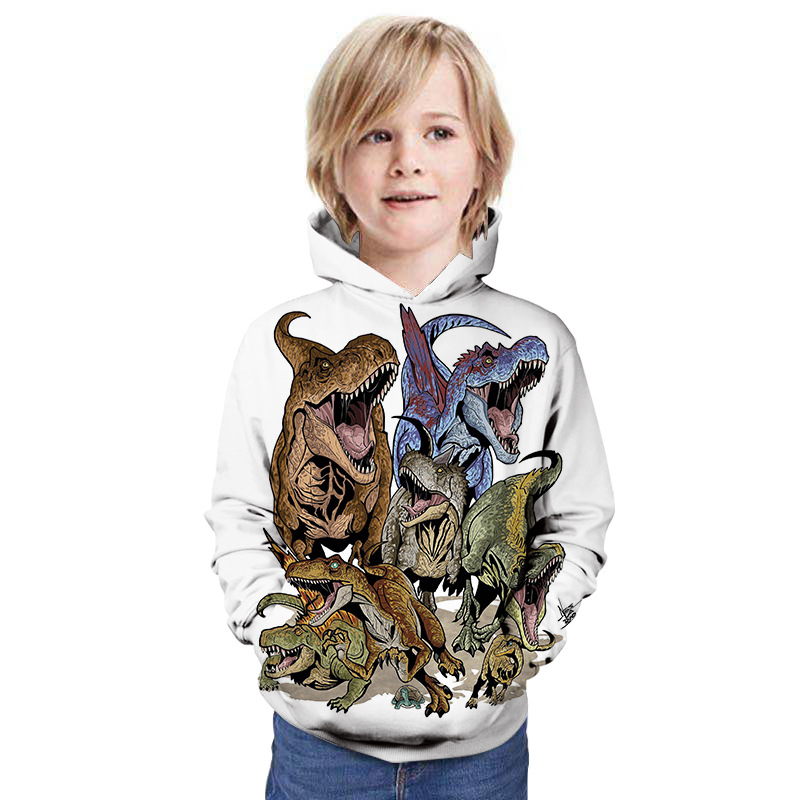 Sweat à capuche motif dinosaure imprimé 3D pour enfants