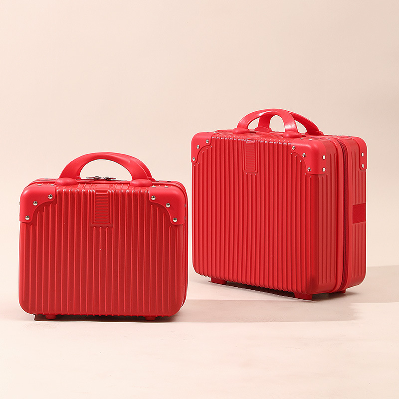 Portátil de equipaje de las mujeres pequeño ligero de 16 pulgadas mini lindo de 14 pulgadas caja de maquillaje contraseña bolsa de almacenamiento de viaje