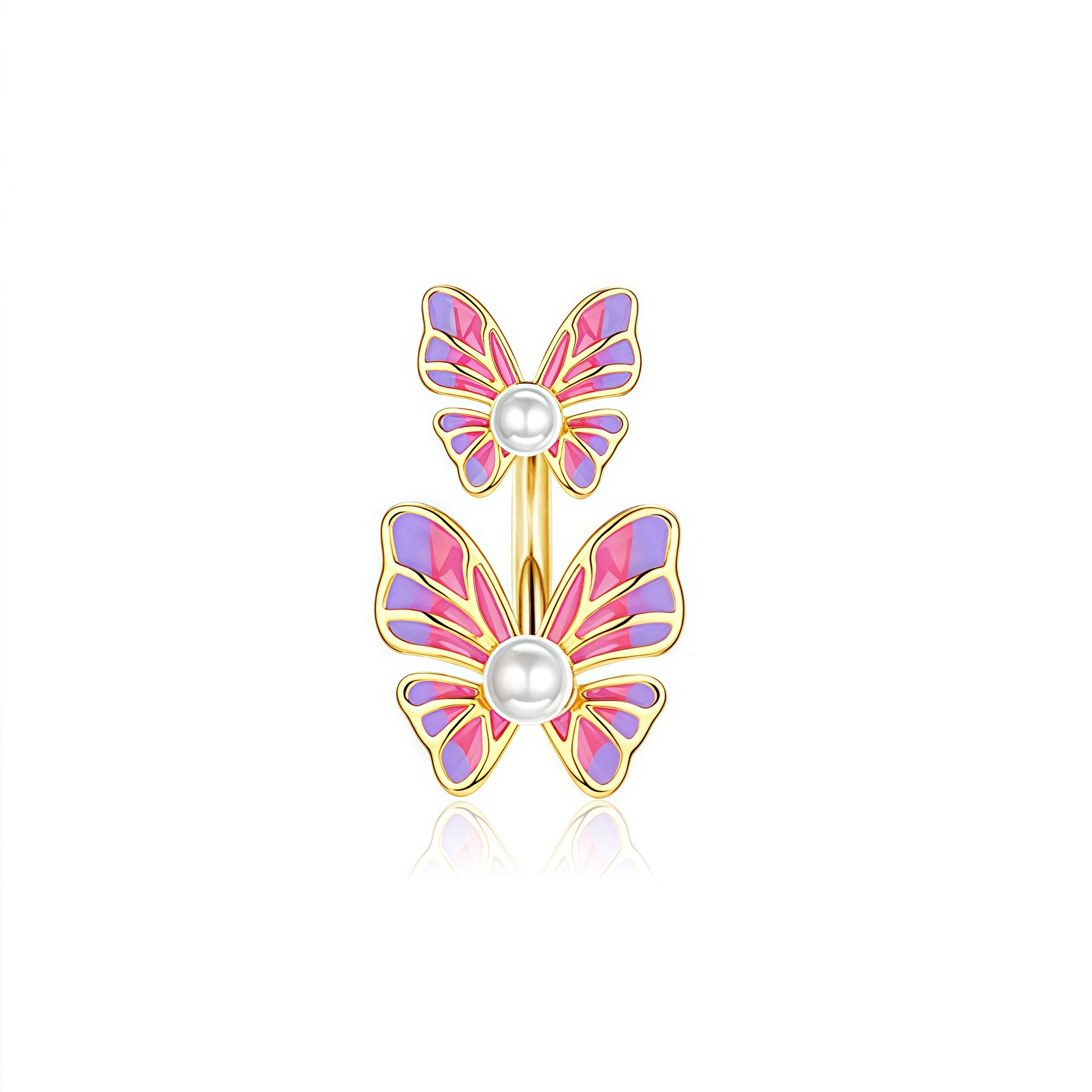 Amazons meistverkauftes grenzüberschreitendes Produkt: Schmetterlingsringe, kreative Bauchnabelpiercings mit Pailletten aus Harz, Körperschmuck zum Piercen_voghion.com