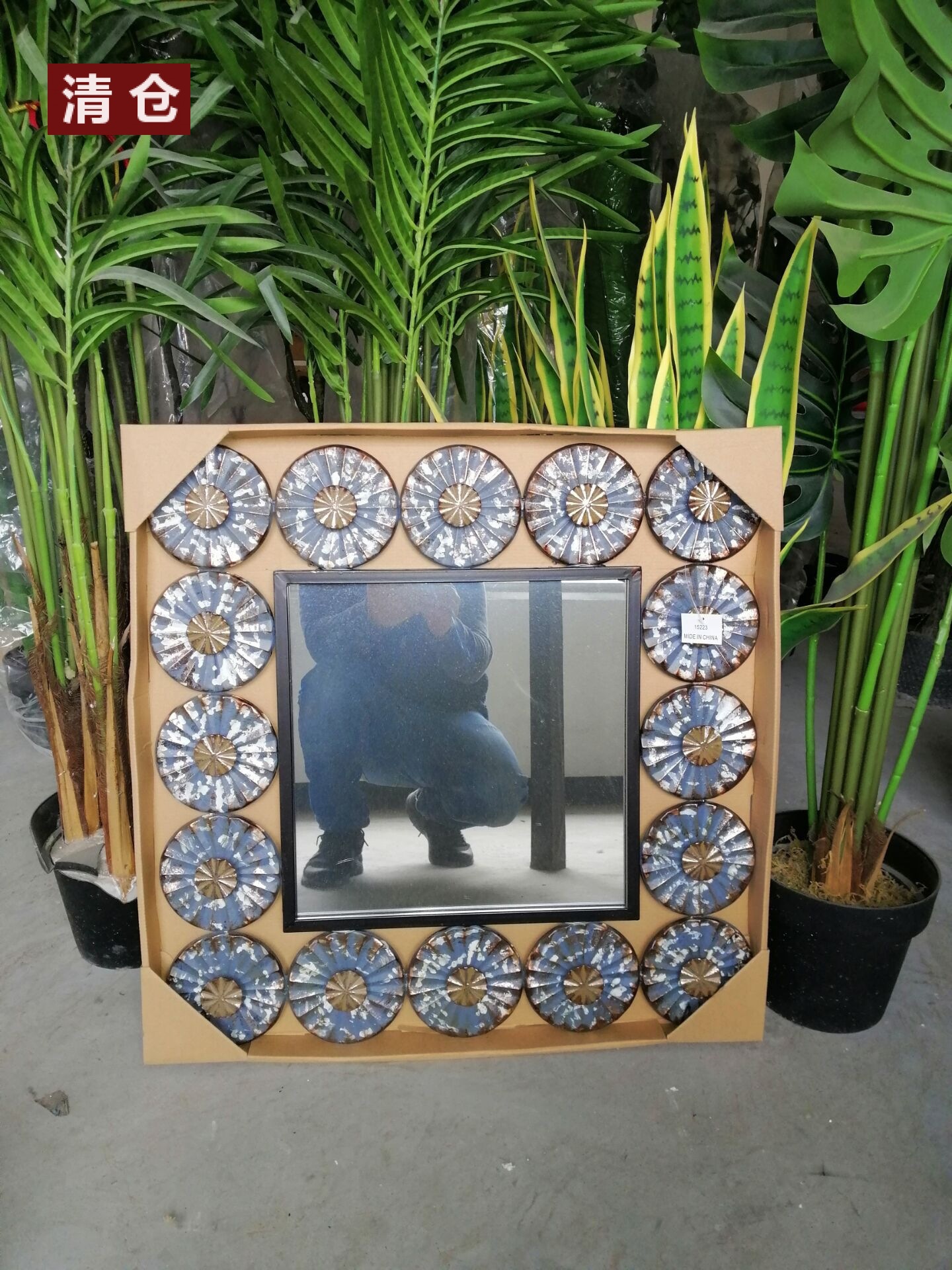 Clearance!Retro Neoclassical Square Mirror Living Room Wall Hangings7