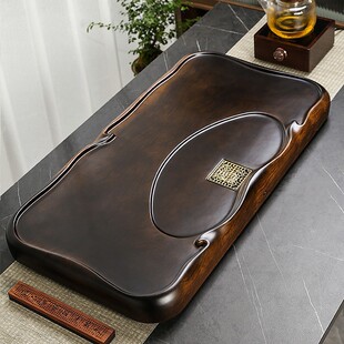 Ebony Tea Tray Whole Solid Wood Log Household Tea Table Large Tea Sea Rectangular Drainage Kung Fu Tea Set Simple