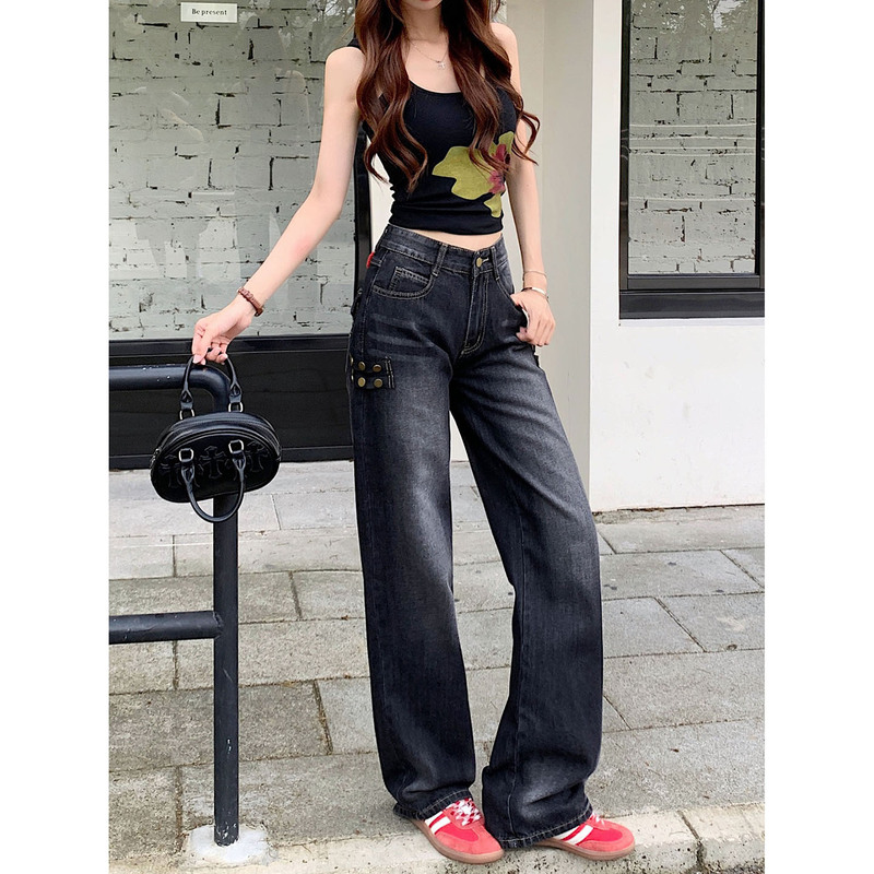Y2K Subculture Retro Deconstructed Embroidered Jeans for Women Summer Style High-Waisted Stretchy Hot Girl Low-Waisted Straight Pants Y2K Subculture Retro Deconstructed Embroidered Jeans for Women Summer Style High-Waisted Stretchy Hot Girl Low-Waisted Straight Pants