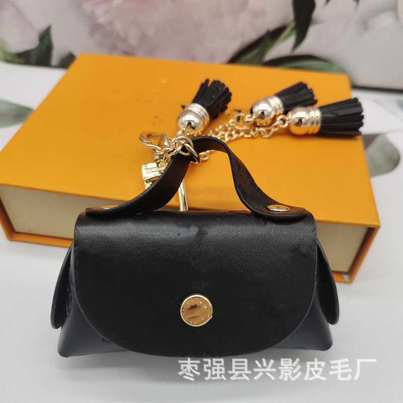 블랙 플라워 태슬 백