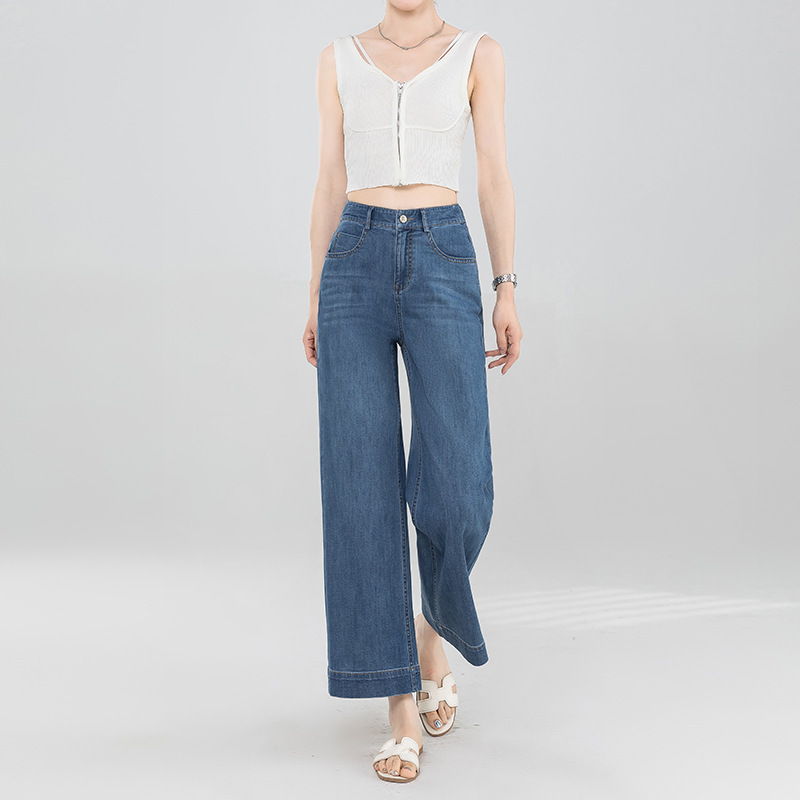 Special Clearance Sale, Sold Out, No Restock. Summer Thin Cropped Straight-Leg Pants for Women, High-Waisted Jeans for Petite Women, Granny Pants