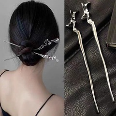 New Metal-Texture Minimalist Hairpin for Women, Rear Braincase Braided Hair Clip, High-Quality, Elegant Hair Accessory, Ball Head Hair Pin for Women