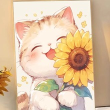 可爱猫咪钻石画2025新款手工diy砖石贴画十字绣送礼系5d带框
