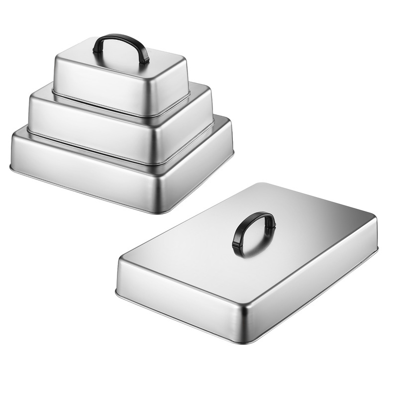 304 Stainless Steel Square Barbecue Cover, Steak Cover, Teppanyaki Cover, Western Food Cover, Melting Dome Cover, Cross-Border Burger Cover 304 Stainless Steel Square Barbecue Cover, Steak Cover, Teppanyaki Cover, Western Food Cover, Melting Dome Cover, Cross-Border Burger Cover