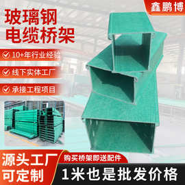 玻璃钢桥架200x100托盘式大跨距电缆桥架化工厂槽式电力电缆管箱