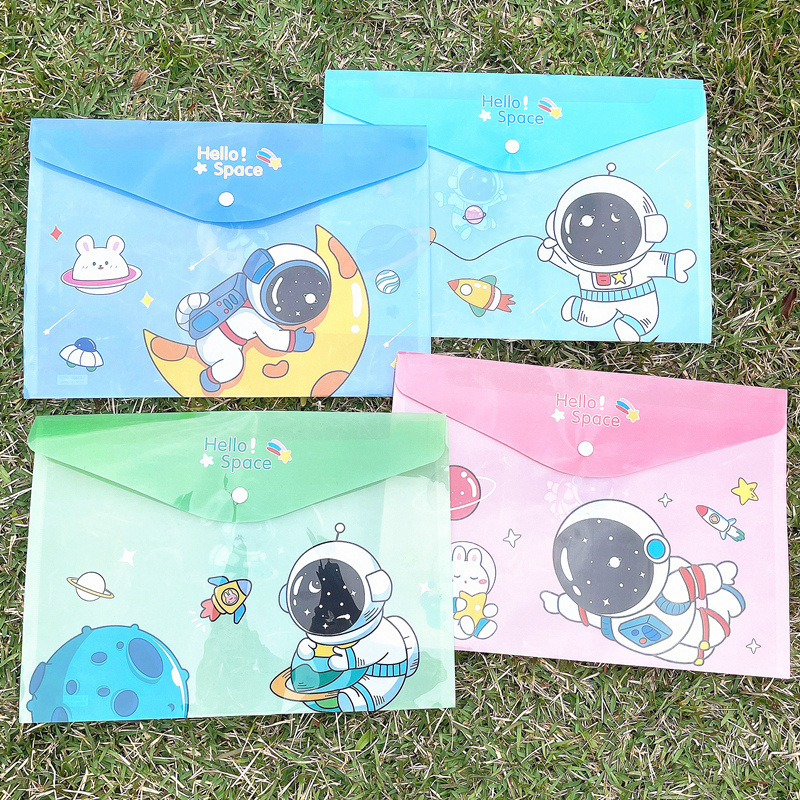 창조적 인 문구 귀여운 만화 파일 가방 A4 만화 어린이 버클 가방 파일 세트 클립 테스트 종이 가방 데이터 계약 가방