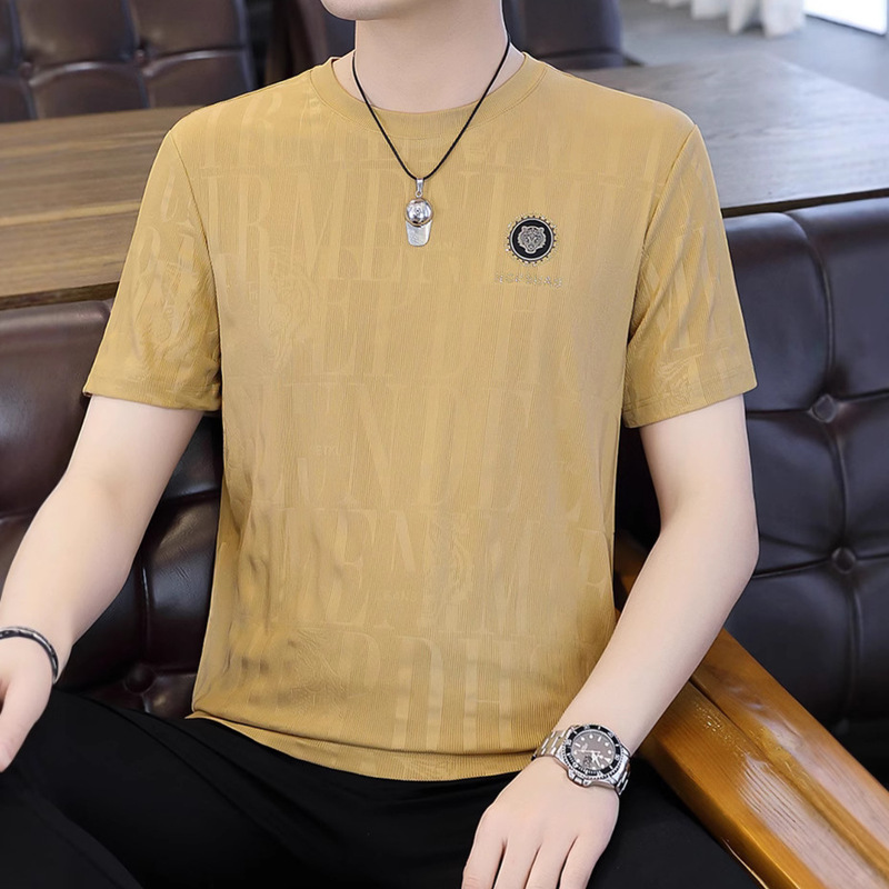 Foreign Trade Last Order Men's Summer Ice Silk Quick-Drying T-Shirt Mesh Elastic Sports Short-Sleeved Loose Breathable Casual Top Foreign Trade Last Order Men's Summer Ice Silk Quick-Drying T-Shirt Mesh Elastic Sports Short-Sleeved Loose Breathable Casual Top