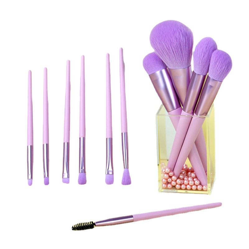 Nuevo conjunto de 11 pequeños cepillos de maquillaje de patata púrpura Cangzhou cepillo de maquillaje de pelo suave logotipo personalizado fabricante de herramientas de maquillaje