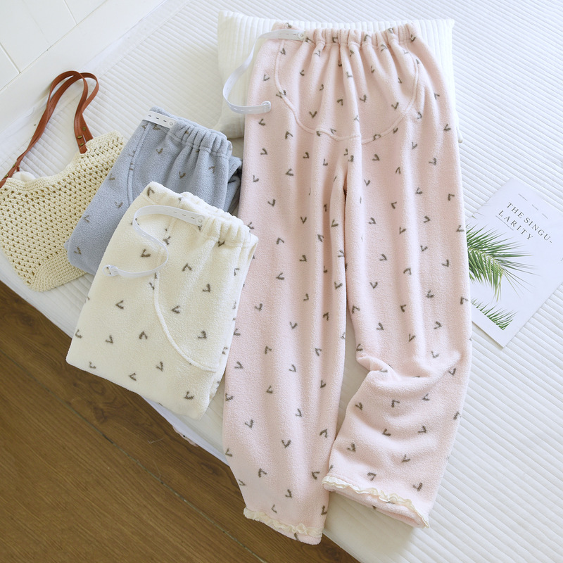 Warm pants for women, autumn and winter maternity sleep pants, elastic waist, home sleep pants, can be worn outside, comfortable, adjustable waist for postpartum women Warm pants for women, autumn and winter maternity sleep pants, elastic waist, home sleep pants, can be worn outside, comfortable, adjustable waist for postpartum women