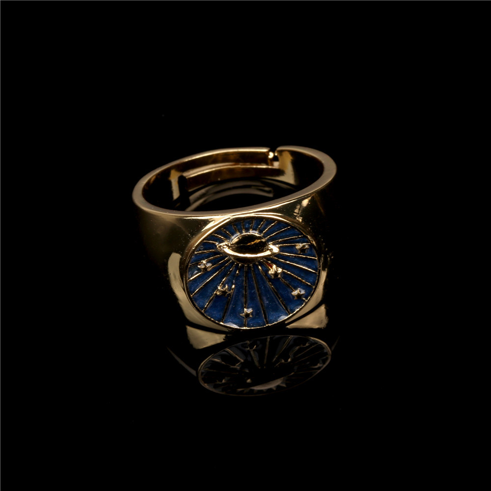 fashion planet drip oil copper ring wholesale