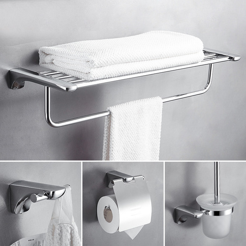 Stainless steel towel rack set bathroom towel bar hotel engineering bath towel rack bathroom cool towel holder hooks