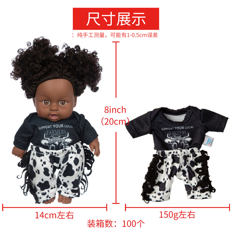Muñeca rizada del bebé negro africano venta al por mayor muñeca renacida Venta caliente piel negra vinilo muñeca bebé juguete