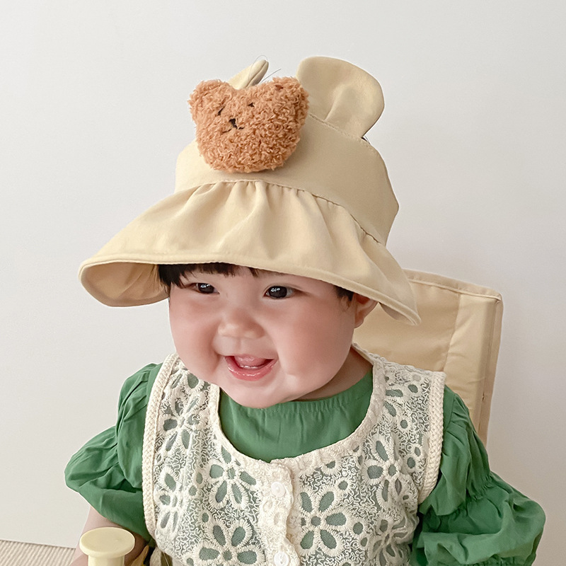 秋南 寶寶帽子夏季韓版時尚男童女童空頂大帽檐遮陽帽兒童防曬帽