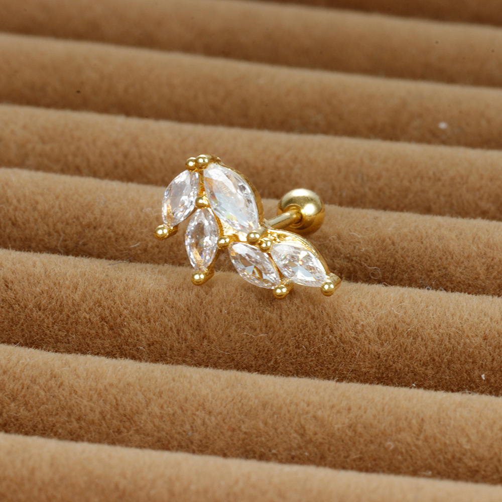 3g Weight Zircon Inlay Material Cartilage earrings Classification 1 Piece Quantity Daily Occasion Stainless Steel Material Geometric Pattern Women's Gender Plating, Inlay Design Simple Style Style 1 Piece Simple Style Geometric Plating Inlay Stainless Steel Zircon Cartilage Earrings 7
