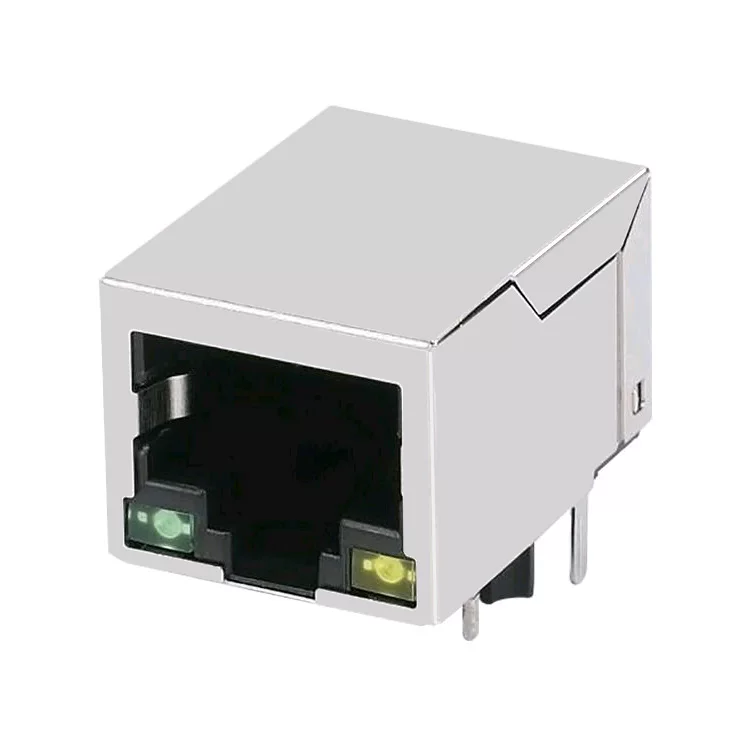 Производитель поставляет сетевой разъем KLU1S041C-43 LF с подсветкой 100M RJ45 разъем