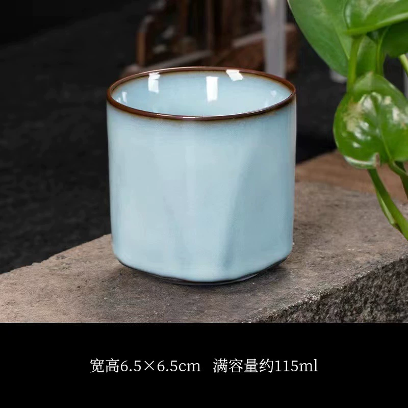 Jun kiln official kiln tea cup iron tire master cup can open a large product cup kiln, ceramic hand pull single cup tea set