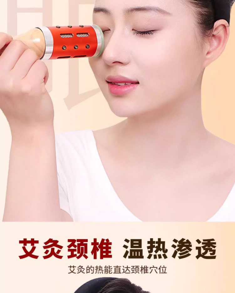 Jade Roller Moxa Stick Facial Warm Moxibustion Tool Stainless Steel for Neck Shoulder Home Spa Massage specifications