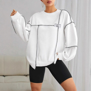 Europe and the United States cross-border Amazon independent station autumn and winter new fashion casual loose crew neck long sleeve women's sweater
