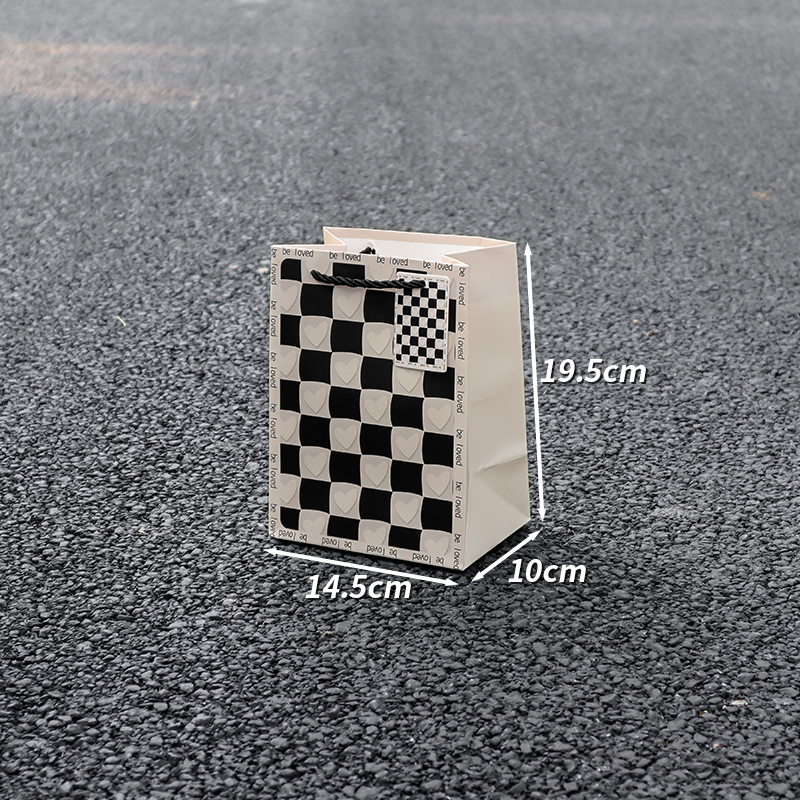 Bolsa de regalo simple en blanco y negro, bolsas de regalo de cumpleaños, bolsas de regalo de alta calidad, bolsas de mano.