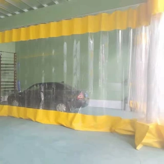 洗车店隔水门帘pvc洗车场房挡风门帘无尘车间工位防尘推拉隔断帘