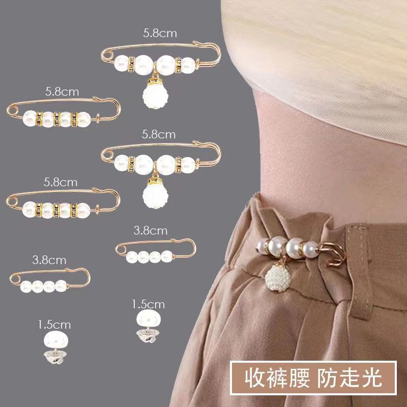 Waist-Tightening Buckle, Trouser Waist Modification Tool, Trousers-Tightening Pin to Fix Trousers, Anti-Exposure Brooch Buckle, Skirt Adjustment Buckle