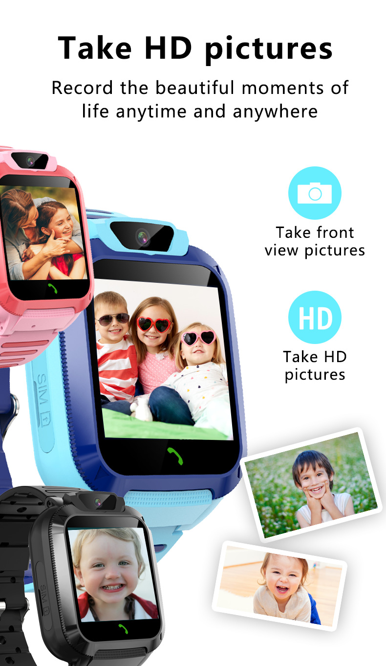 Cross-border 4G multi-language Q12B camera waterproof video Q19 call children GPS smart positioning smartwatch details Picture