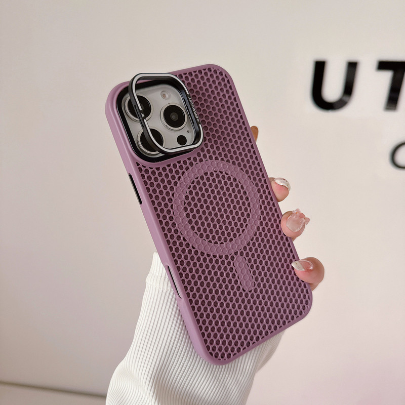 放熱磁気レンズホルダー携帯電話ケース Apple 16promax 携帯電話ケースハニカム iPhone 保護カバーに適しています|undefined