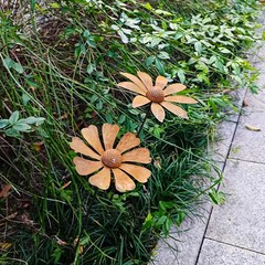 跨境户外插花金属雏菊装饰 洋甘菊盆栽仿真植物铁艺院子景观布置