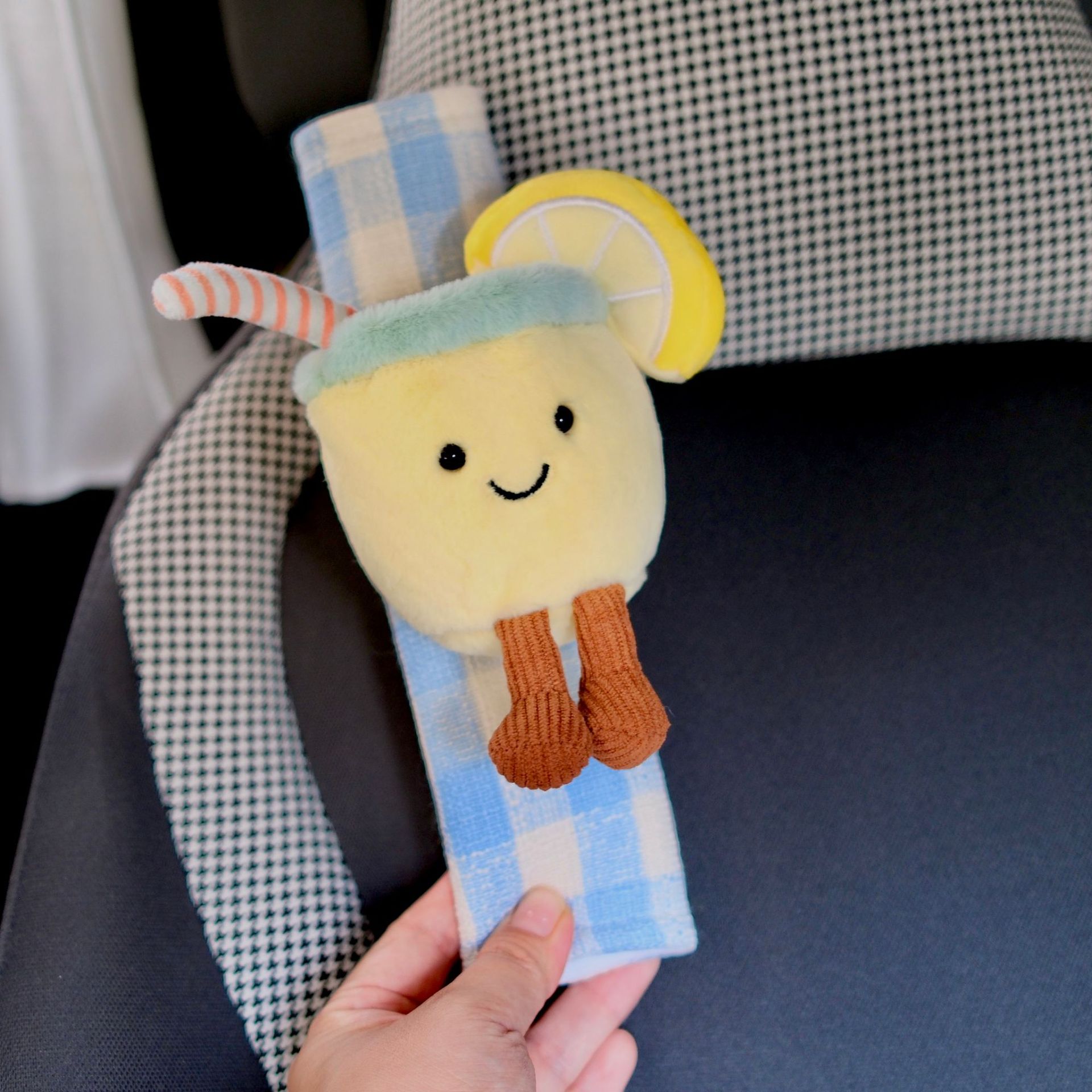 Fun Aruba Jc Same Style Lemon Soda Coconut Car Seat Belt Shoulder Cover Cute New Car Gift