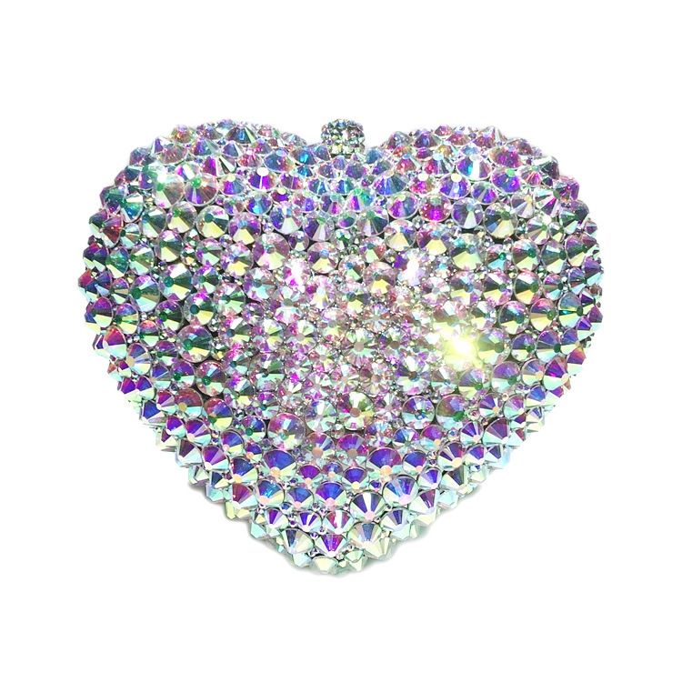 * BL119 amor en forma de corazón bolsas de diamante de cristal bolsas de cena bolsas de mano chaîne de diamantes hechas a mano