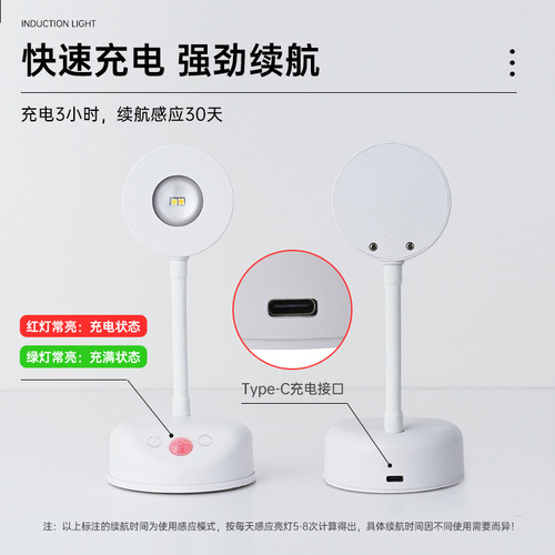 Cross-border new indoor wiring-free wall light spotlight rechargeable led intelligent human body sensor light remote control picture light