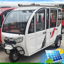 可選配油電兩用增程器長里程拉客車封閉代步六座太陽能電動三輪車