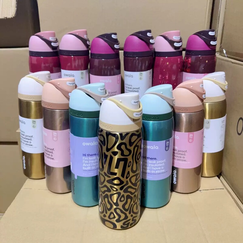 Owala Multi-Color Cartoon Collaboration Thermos Cup, Multiple Styles, Dual Drinking Straw, Direct Drinking Portable Sports Water Bottle Owala Multi-Color Cartoon Collaboration Thermos Cup, Multiple Styles, Dual Drinking Straw, Direct Drinking Portable Sports Water Bottle
