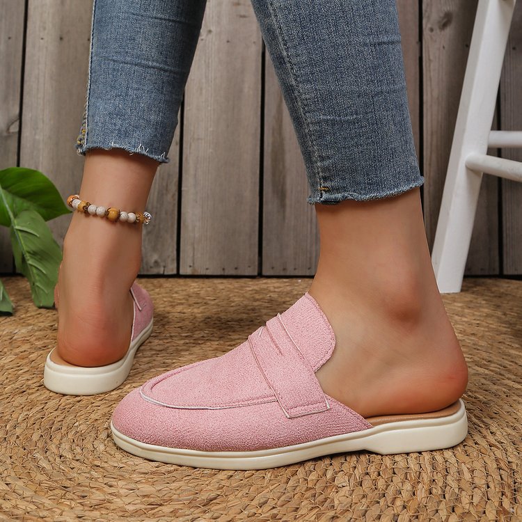 Women's Plus Size Flat Sandals, 2026 Summer New Style, Closed Toe, Retro, European And American Style Fashionable Sandals For Women._vogvips.com